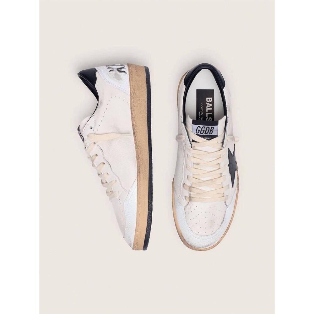 NEW GOLDEN GOOSE women's ball star sneakers in white/black - Picture 4 of 4